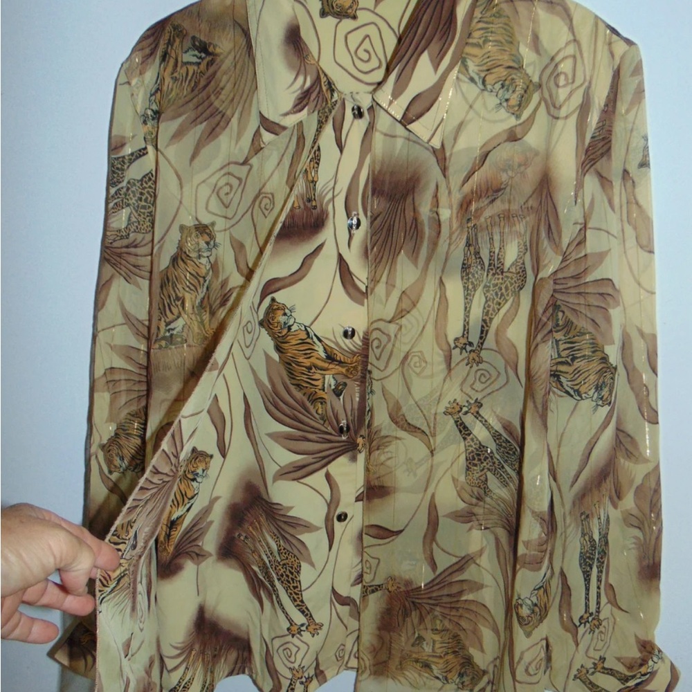 Fina Moda ,Beige Animal Print Shirt